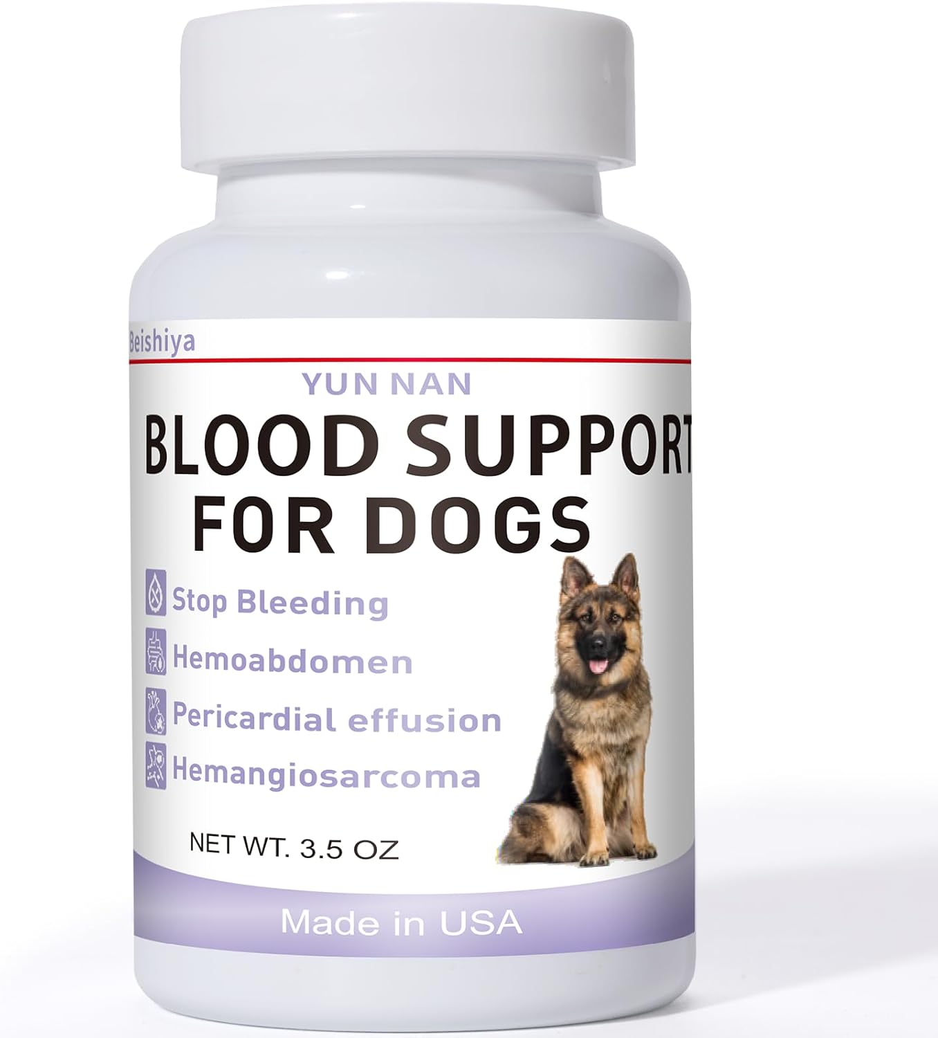 Quick Stop Bleeding for Dogs, Yunnan Sanqi Powder for Hemangiosarcoma, Hemoabdomen, Pericardial Effusion, Cancer Bleeding, Severe Bruising, Blood Support for Dogs, 100g