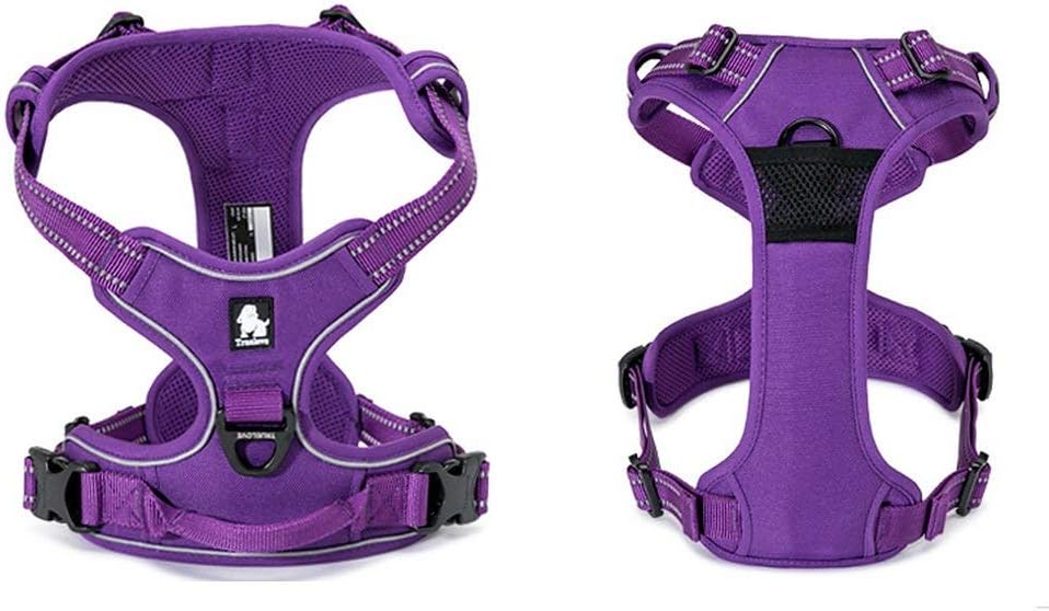 Truelove Adjustable No-Pull Dog Harness Reflective Pup Vest Harnesses Comfortable Control Brilliant Colors TLH5651(Purple,S)