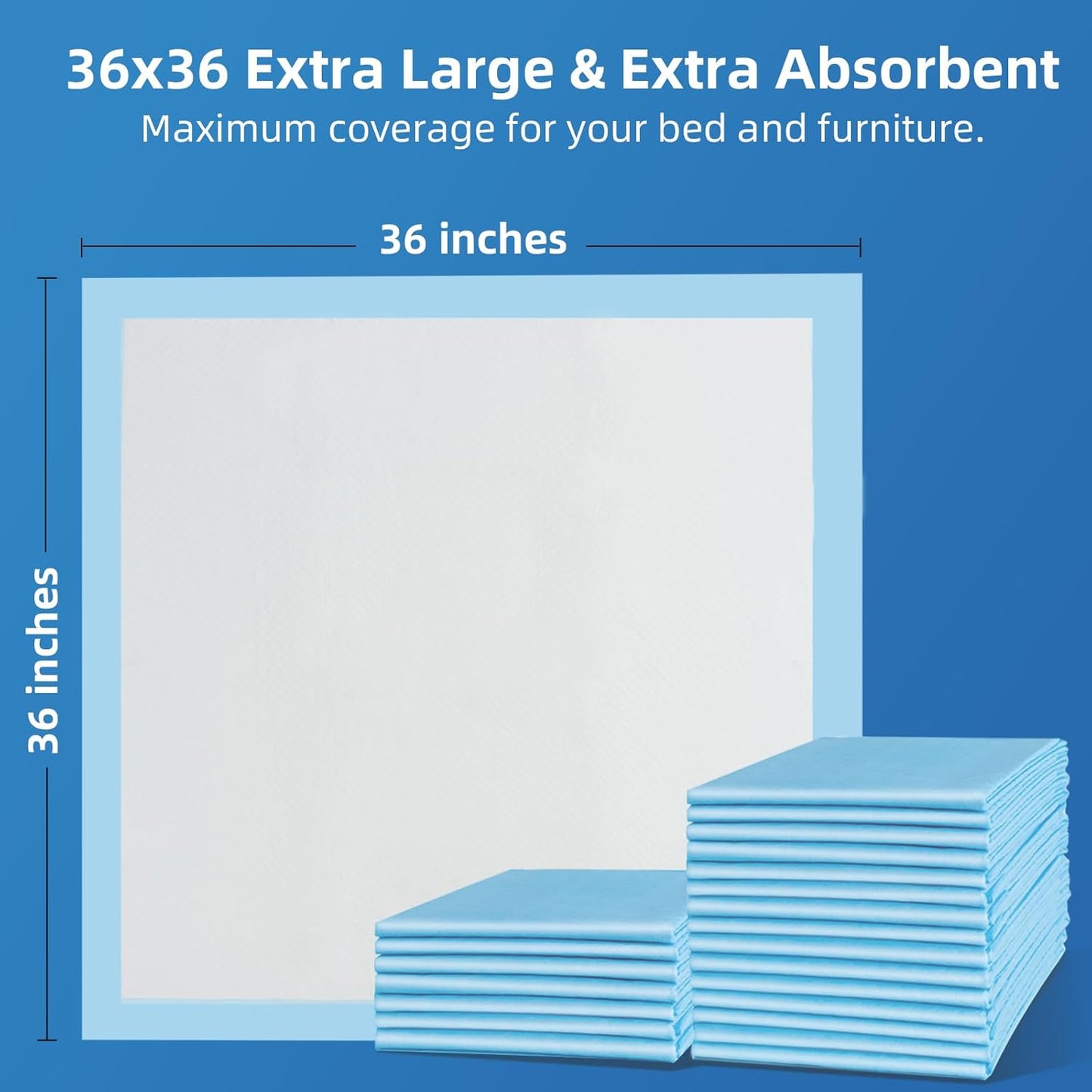 100 Count Extra Large Chucks 36"x36" Thicken Elderly Adults Incontinence Bed Pads Disposable, Heavy Duty Absorbency Underpads Waterproof, XXL Extra Large Puppy Pee Training Pad