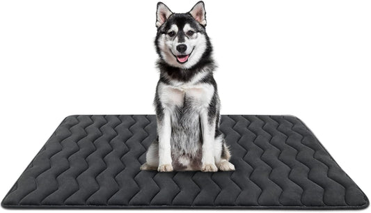 Bubble bear Dog Crate Mat - Upgraded Thick, Ultra Soft, Washable & Anti-Slip Kennel Pad for Small/Medium/Large Dogs, Dark-Hued to Hide Stains (48"x30")