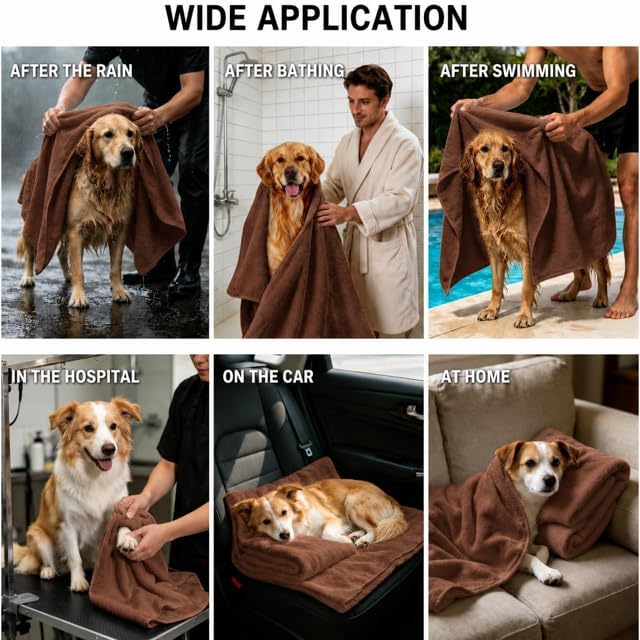 2 Pcs Microfiber Dog Towels for Drying Dogs Large, 55 X 27 Inch - Image 7