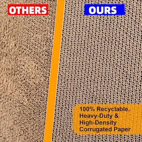 27.6 Inch Reinforced Cat Scratcher, L-Shaped Wall Mount Scratching Post - Image 6
