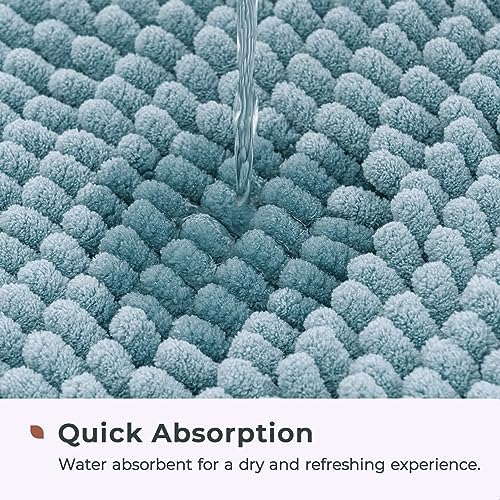 FRESHMINT Chenille Bathroom Rugs Mat 32”x20”, Non-Slip Bath Mat - Image 4