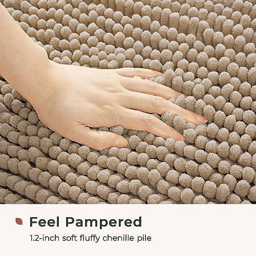 FRESHMINT Large Chenille Bathroom Rugs Mat 36"x24", Non-Slip Bath Mat - Image 3