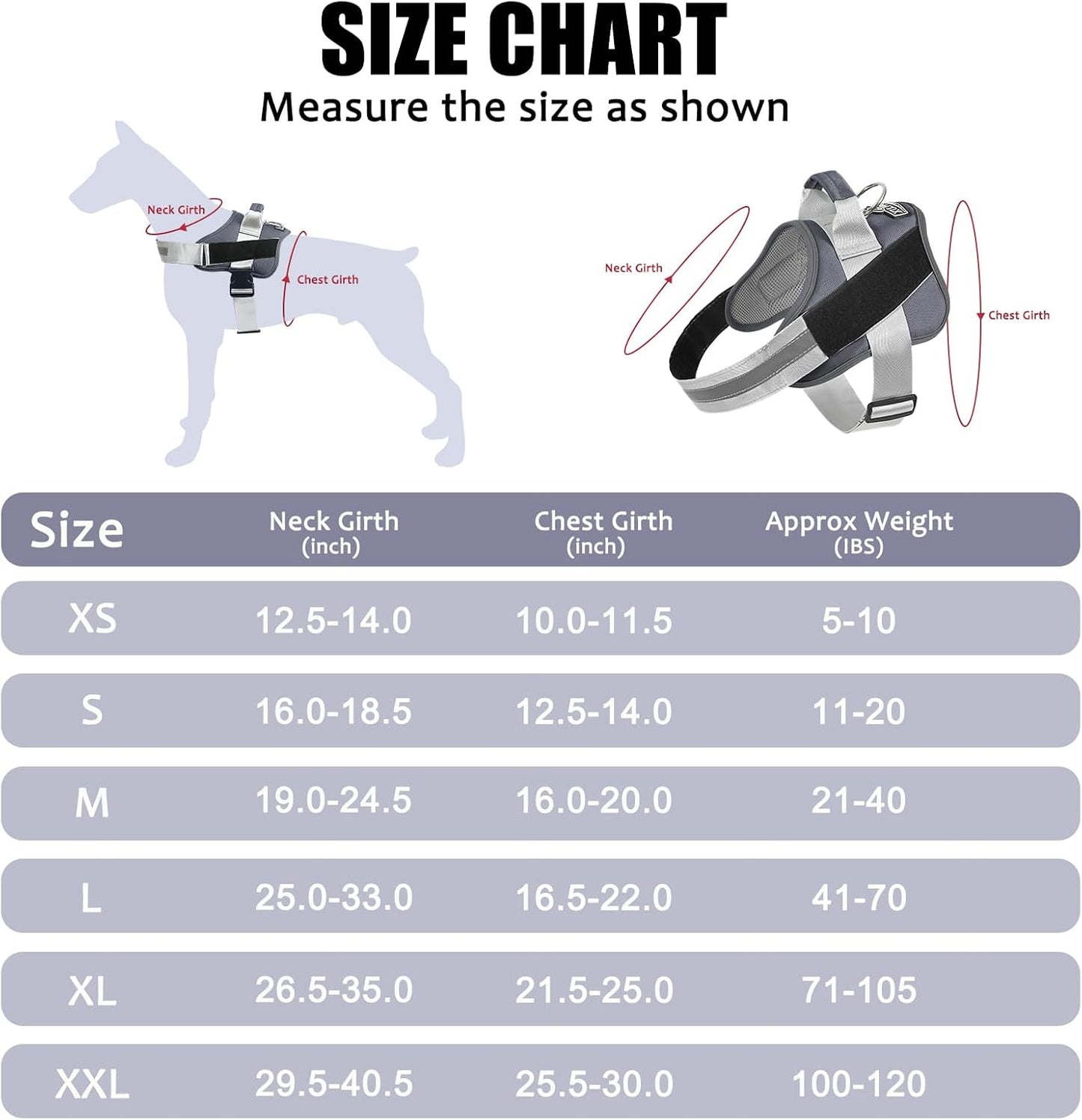 Bolux Dog Harness, No-Pull Reflective Dog Vest, Breathable Adjustable Pet Harness with Handle for Outdoor Walking - No More Pulling, Tugging or Choking