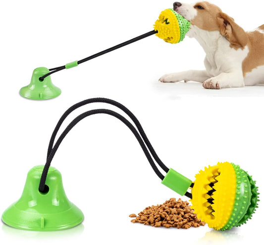 Dog Toys, Dog Chew Toys for Aggressive chewers, Puppy Training Treats Teething Rope Toys for Boredom, Puzzle Treat Food Dispensing Ball for Puppies Teething Small Dogs (Green)
