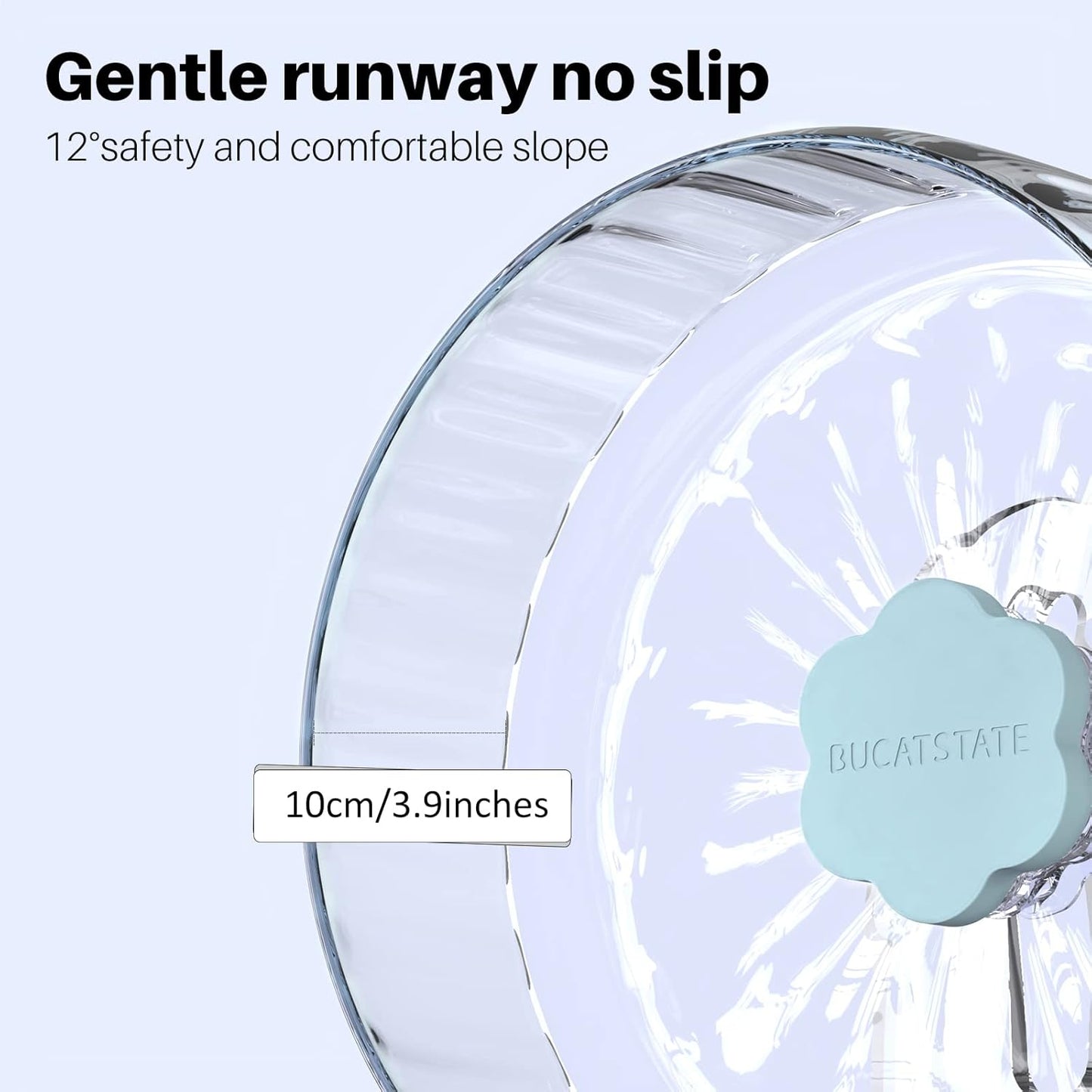 Bucatstate Super Silent Hamster Wheel Hamster Accessories Hamster Running Toys Small Animals Exercise Wheels Transparent 10.2 Inches