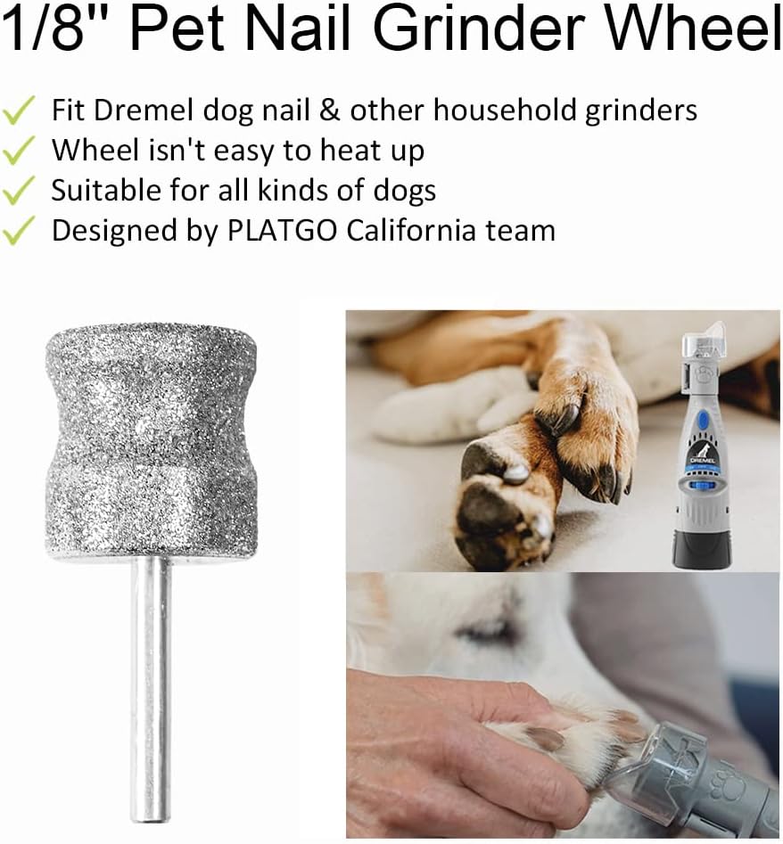 Jumbo Diamond Dremel Dog Nail Grinder Attachment, Diamond Dremel Bits Sanding Drums, Faster Dremel Diamond Bit for Dog Nails, 1/8'' Diamond Dremel for Dogs&Pets Nail Care, Home Dog Nail Grinder Tools