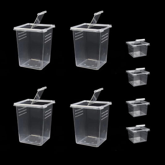 Small Reptile breeding Box Spider Terrarium freeding Box for arboreal Tarantula Scorpion Sling Lizards Mantis Jumping Spider Snail Insect Isopods Terrariums Breeding Box (4high+4small)