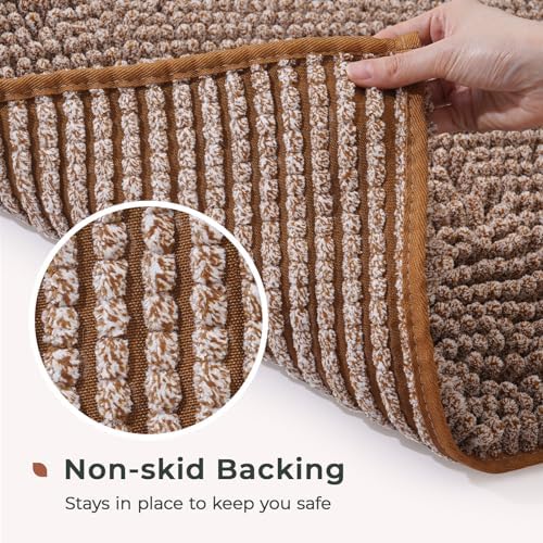 FRESHMINT Chenille Bath Rugs Extra Soft and Absorbent Microfiber Shag Rug - Image 5