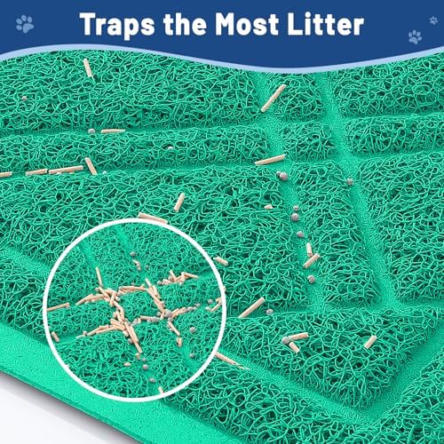 Smiry Cat Litter Box Mat 47x32, Non-Slip Water Resistant Litter Trapping Mat - Image 2