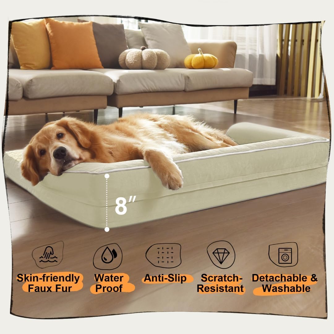 Small Dog Bed Orthopedic Washable Cat Bed Memory Foam Small Couch Sofa Indoor Comfy Pet Beds with Waterproof Removable Cover & Non-Slip Bottom