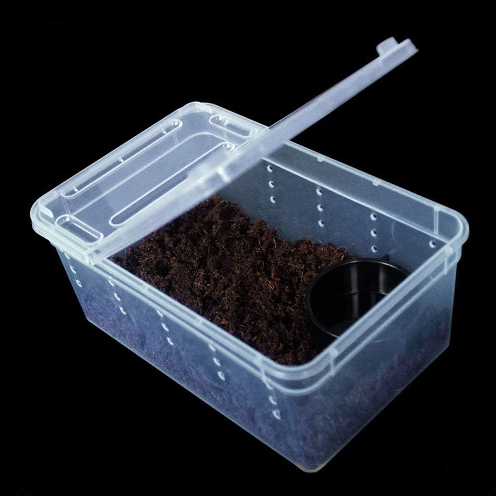 OMEM Portable Reptile Terrarium Habitat for Mini Pet Houses Breathable Holes Stackable Container (XS)
