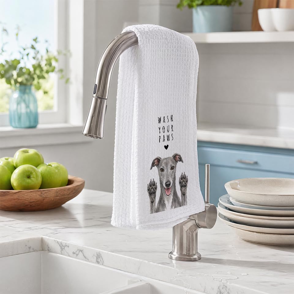 Greyhound Dog Kitchen Towel, Hand Towel - Image 2