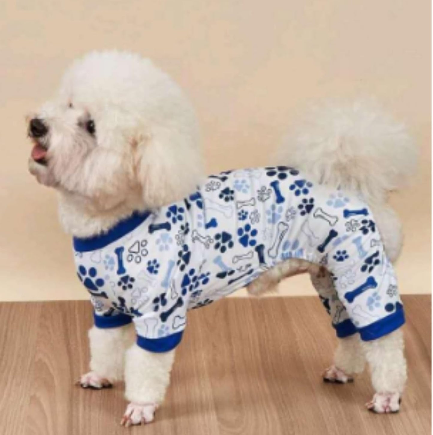 Vet-Approved Dog Onesie Pajamas for Medium Dog Clothes - Lightweight Soft Stretchy Puppy Costume - Certified Hypoallergenic Comfort Anxiety-Reducing (Blue, Large)