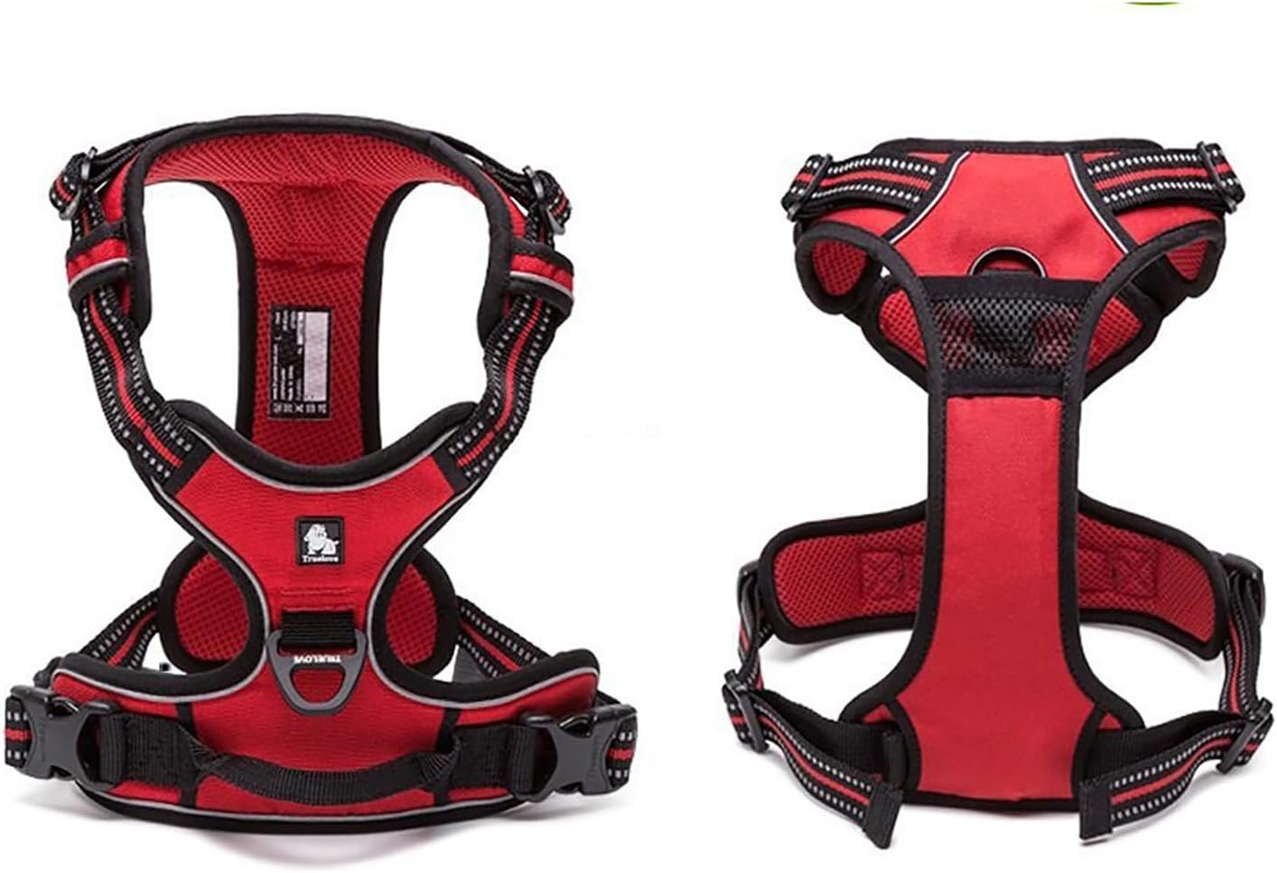 TRUE LOVE Adjustable No-Pull Dog Harness Reflective Pup Vest Harnesses Comfortable Control Brilliant Colors Truelove TLH5651(Red,L)
