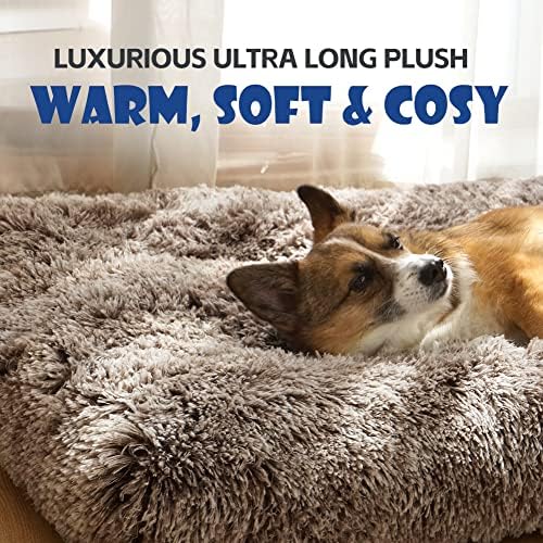 Dog Bed Crate Pad Plush Soft Pet Bed Calming Dog Crate Bed - Image 2