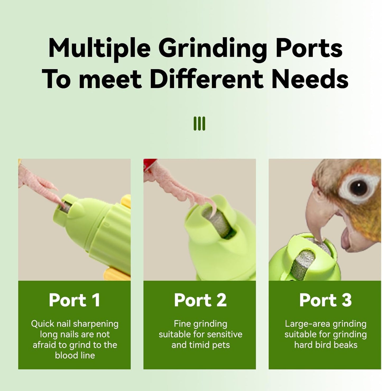 Bird Nail Grinder Upgraded Bird & Cat Nail Clipper rwith LED Lamp 2-Speed Electric Rechargeable Bird Beak Grinding Stone for Cats Dogs Bird Parrot Budgerigars Parakeets Myna Conure Parakeets Lovebirds