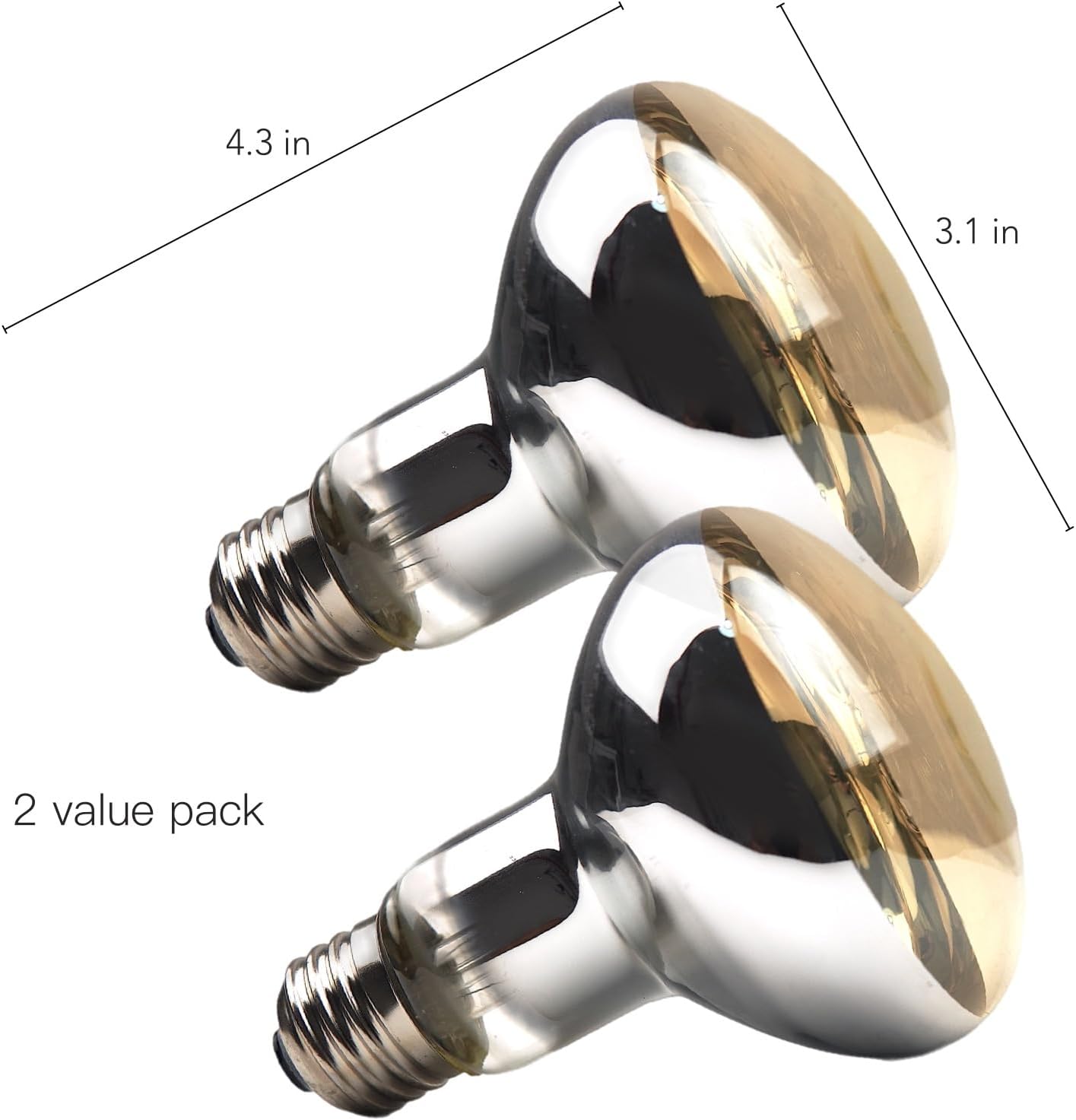 MRREPTILE Reptile Heat Lamp Bulbs, 2-Pack 150W Intense Basking Bulbs, Reptile Basking Lamps, Bearded Dragon Basking Light, Simulated Natural Basking for Reptiles Snakes Lizards Tortoise Heater