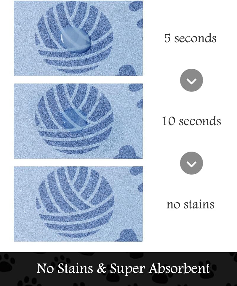 Pet Feeding Mat-Absorbent Dog Mat for Food and Water Bowl-No Stains Quick Dry Water Dispenser Mat-Dog Accessories Pet Supplies-Bowl for Messy Drinkers（Bone,12"x19"