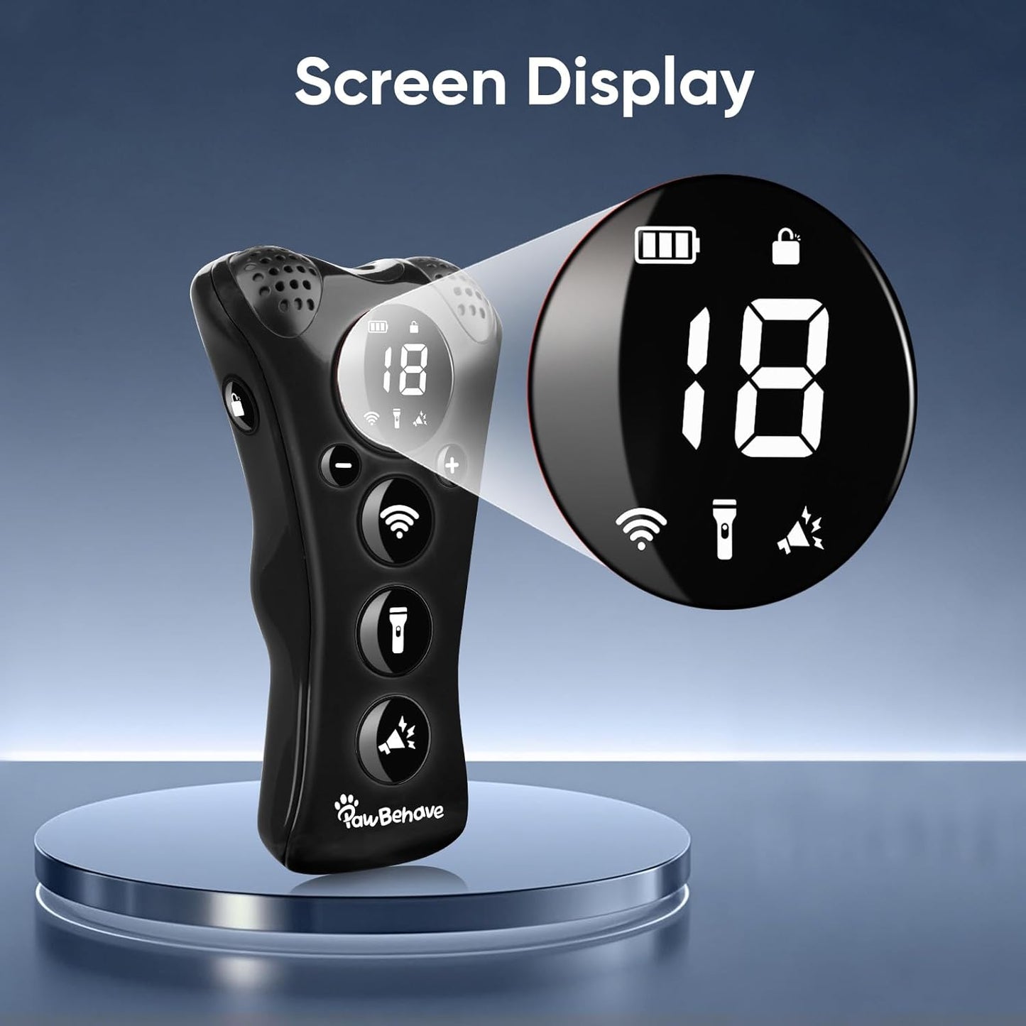 Ultrasonic Dog Bark Deterrent Device –10-Level Adjustable Anti Barking Trainer with Flashlight, Strobe, E-Clicker(18 Whistle Sounds)–No Shock, Collar-Free Dog Behavior Correction Devices