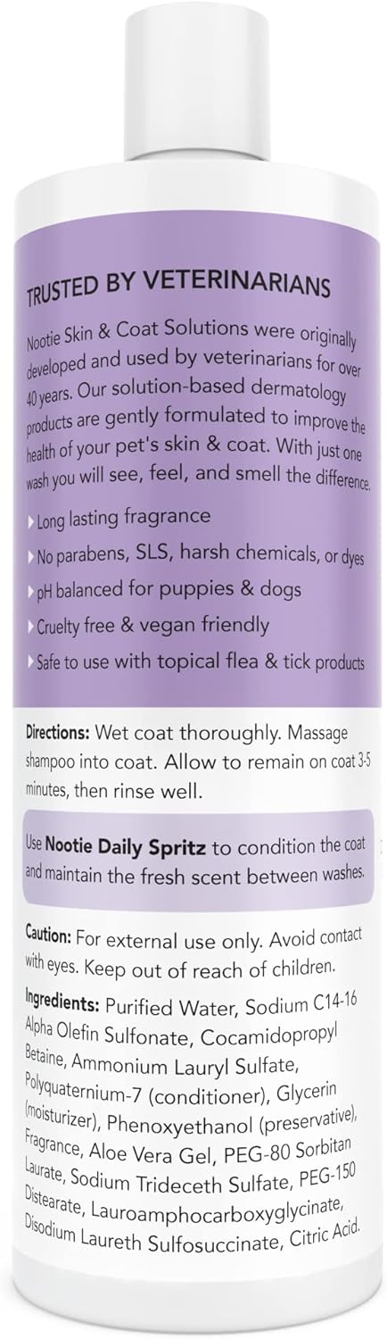 Nootie - Pet Shampoo for Sensitive Skin - Revitalizes Dry Skin & Coat - Natural Ingredients - Gentle Dog Shampoo - Cleans & Conditions 16 oz