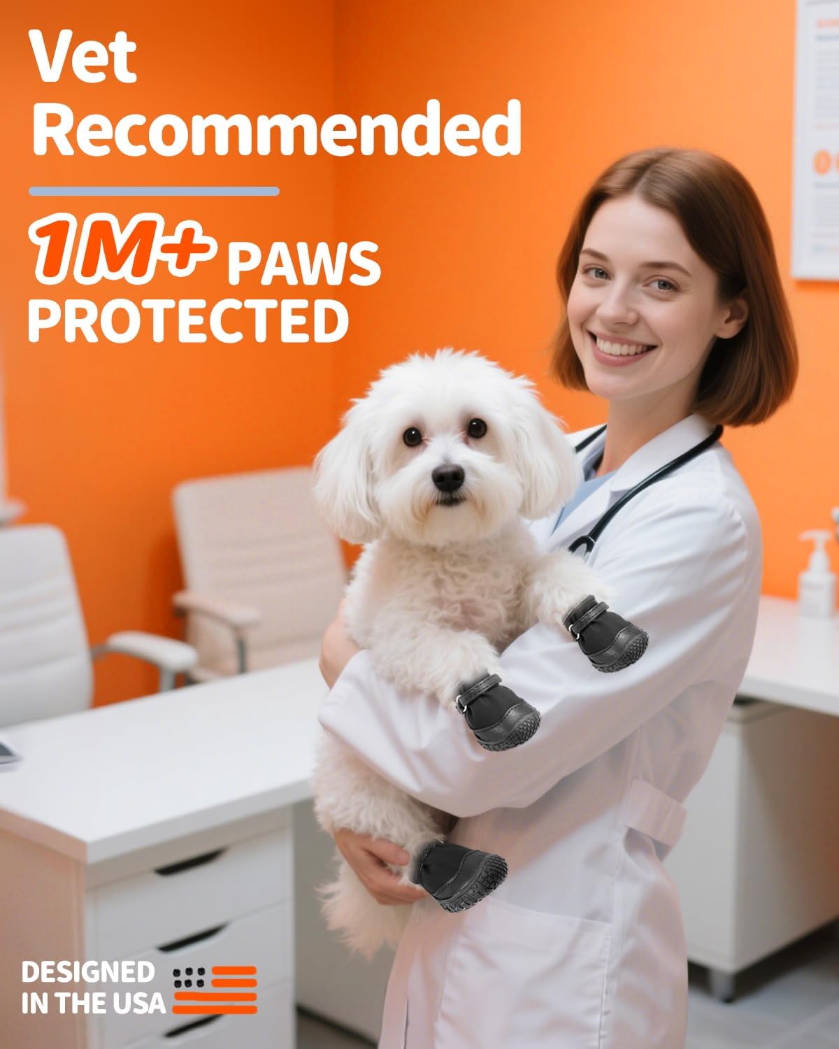 Dog Shoes for Small Dogs, Double Binding Straps Puppy Boots & Paw Protectors for Summer Hot Pavement, Winter Snow Dog Booties with Anti-Slip Rubber Soles for Beach Hardwood Floor Black Size 3