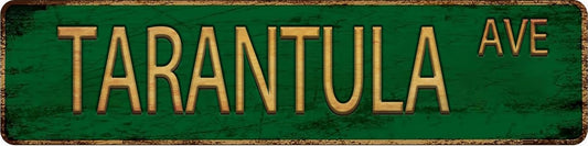 Vintage Metal Tin Sign TARANTULA AVE 4''x16'' inch, Street Sign for Home, Restaurant, Bar, Cafe, Garage - Retro Wall Decor Plaque