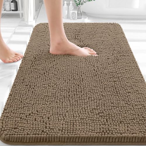 OLANLY Bathroom Rugs 36x24, Extra Soft Absorbent Chenille Bath Rugs by OLANLY