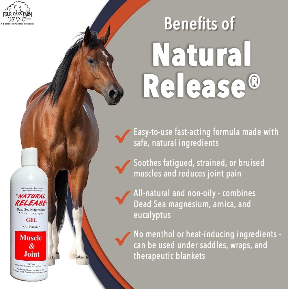 Natural Release Muscle Gel Treatment - Horse Liniment for Sore Muscles, Joint Pain, and Tendons