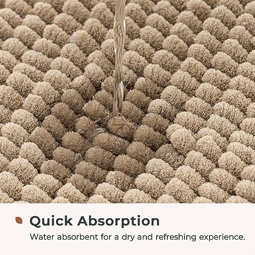 FRESHMINT Large Chenille Bathroom Rugs Mat 36"x24", Non-Slip Bath Mat - Image 4