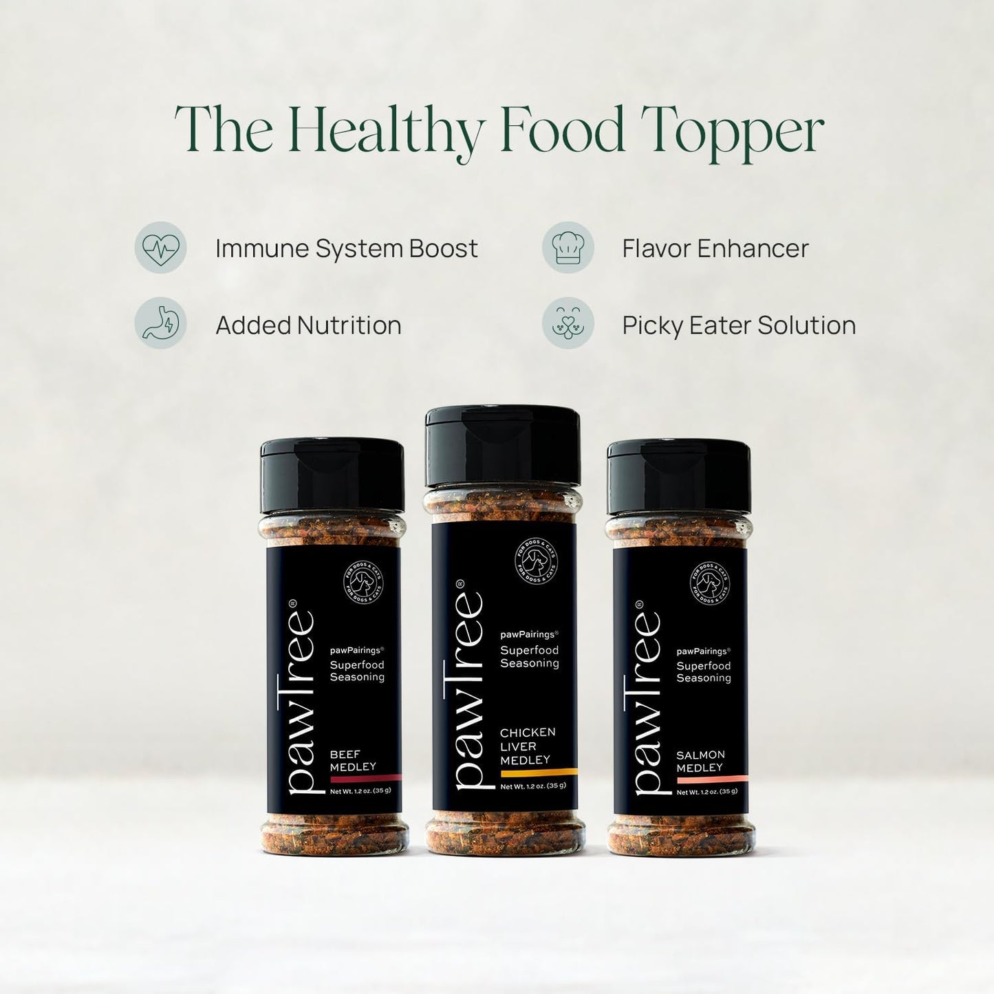 pawTree Healthy Food Toppers for Dogs & Cats - Appetite Booster with Freeze-Dried Proteins. Delicious Pet Food Seasonings and Flavor Enhancer for Picky Eaters & Appetite Stimulation (Chicken Medley)