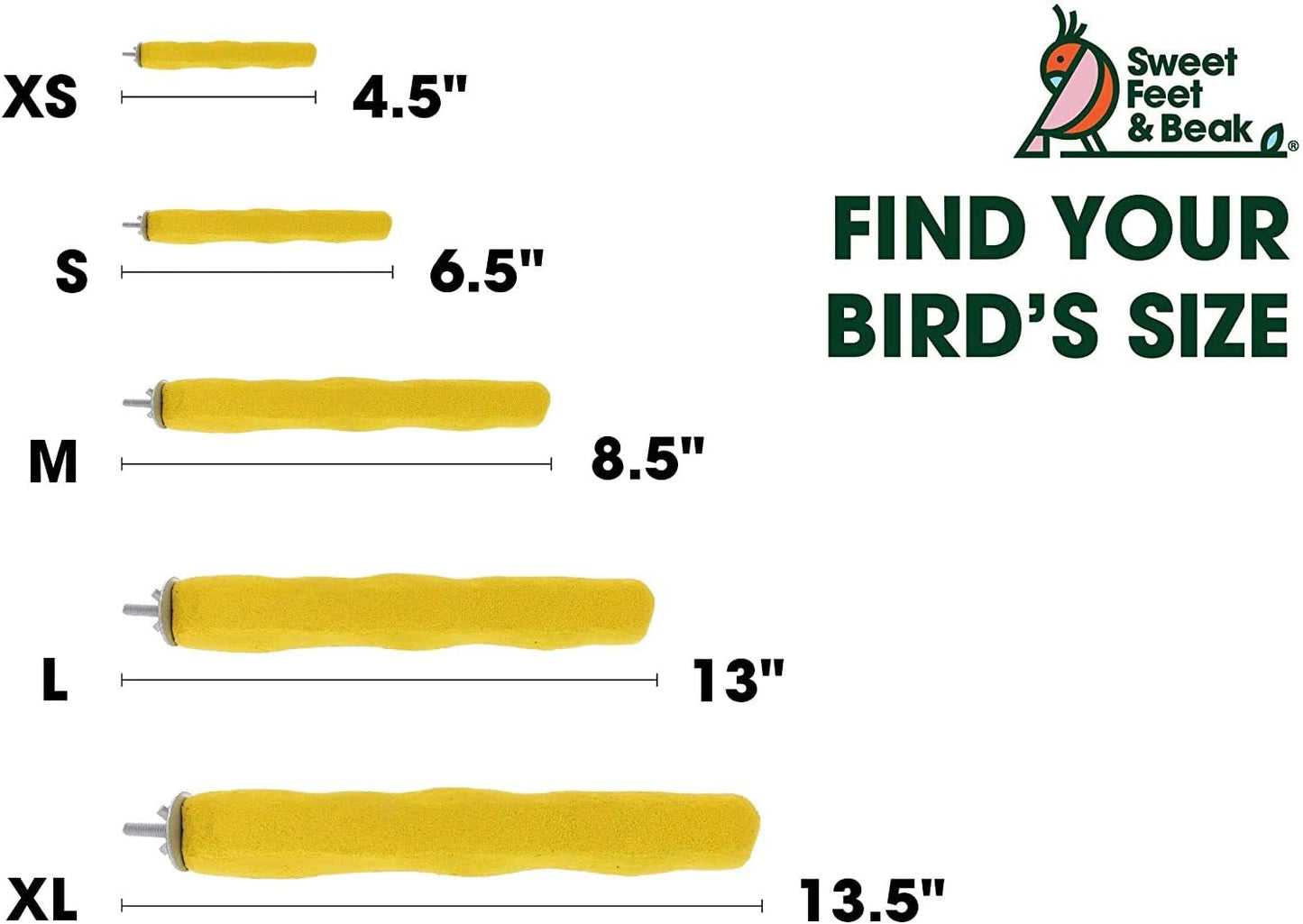 Comfort Grip Safety Perch for Bird Cages - Pedicure Perch for Birds to Keep Nails and Beaks in Top Condition - Safe Easy to Install Bird Cage Accessories - L 13"