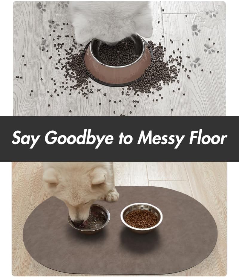 Absorbent Dog Food Mat-Dog Mat for Food and Water Bowl, Quick Dry Pet Food Mat, No Stains Dog Feeding mat, Dog Accessories Pet Supplies Mat-Dog Water Bowl Mat for Messy Drinkers