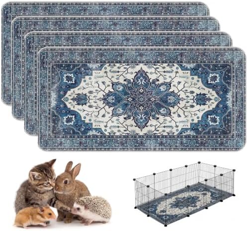 4PACK Washable Guinea Pig Pee Pads, Absorbent Reusable Guinea Pig Cage Liners by Peepads