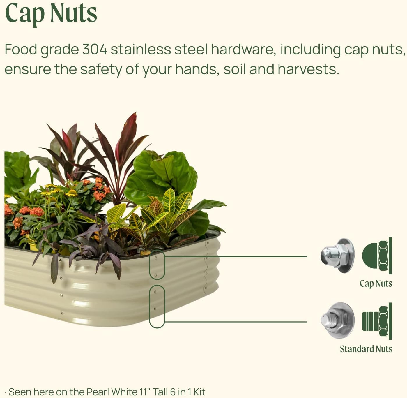 Vego garden Raised Garden Bed Kit, 11" Tall 6 in 1 Modular Metal Raised Planter Bed for Vegetables Flowers Patio Ground Planter Box, Modern Gray