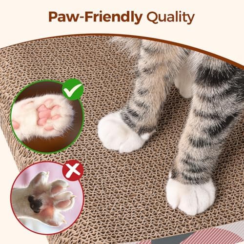 ComSaf Foldable Cat Scratcher Bed, Cardboard Scratch Pad - Image 5