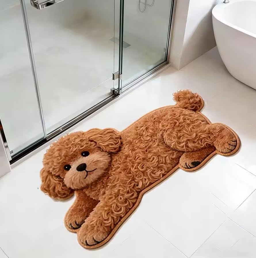 3D Realistic Dog Shaped Bath Mat & Floor Rug - Image 2