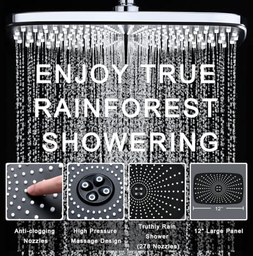Rain Shower Head with Handheld Showerhead, Chrome 1.8GPM 460311 + Holder - Image 3
