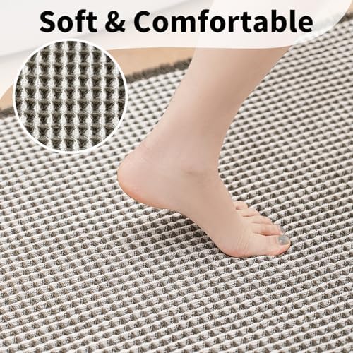 Long Bath Mat, Waffle Bathroom Runner Rug Non Slip Washable, 24 x 60 - Image 3
