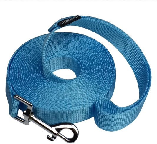 Dog/Puppy Obedience Recall Training Agility Lead - 15ft 20ft 30ft 40ft 50ft Training Leash - Great for Play, Camping, or Backyard - Mint Blue 50ft (Mint Blue, 50 Feet)