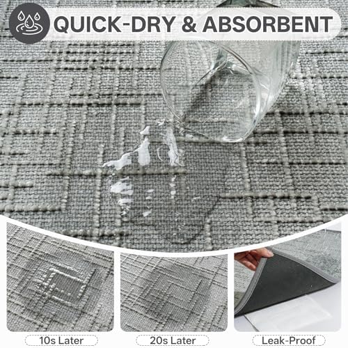 Bath Mat Non Slip, Quick Dry Bathroom Rug Under Door - Image 3