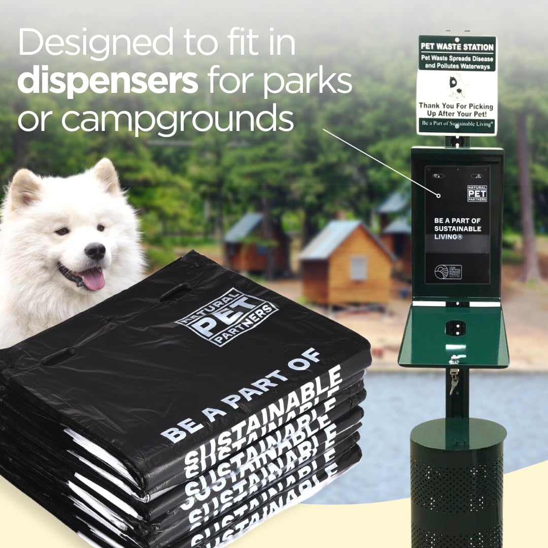 Commercial Pull-Strap Header Dog Poop Bags, 38% USDA Certified Plant-Based, Leak-Proof and Tear Resistant, For Parks, Apartments, and Public Pet Waste Stations, (3,200 Count)