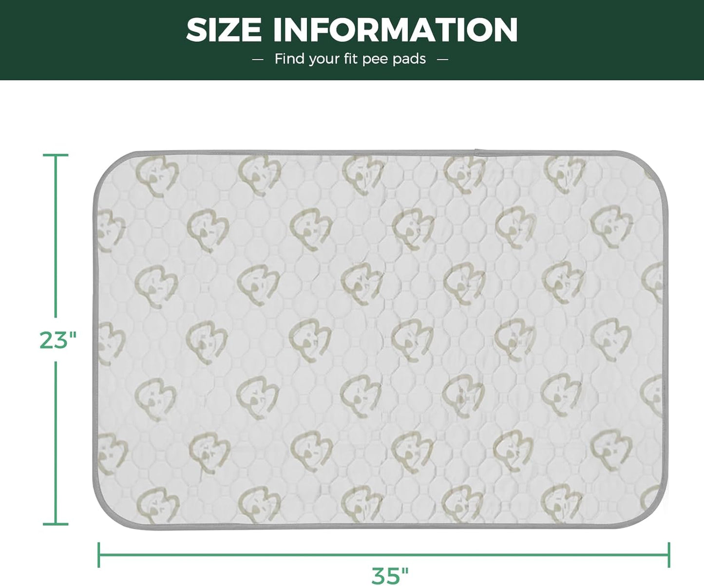 FXW Washable Pee Pads for Dogs, Puppy Pads with Super Absorbent, Specifically Designed for 36inch Cages, 35" × 23" Rectangle, Khaki, 1 Pack