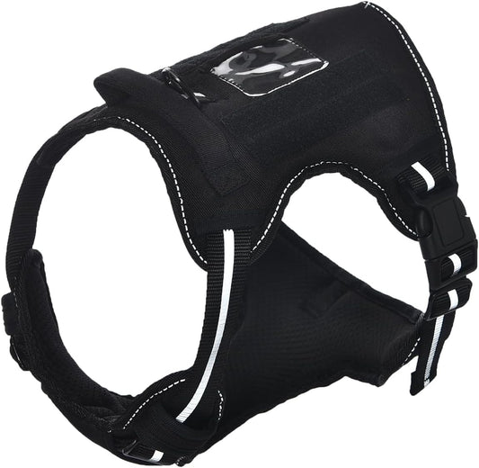Amazon Basics No Pull Dog Harness, Adjustable Front Clip, Tactical Vest, Large, Black