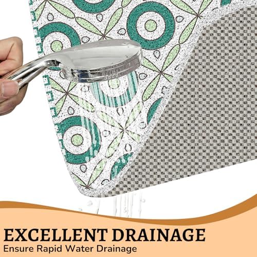 Square Loofah Shower Mat Non Slip, Quick Drying Foot Scrubber Mats - Image 2