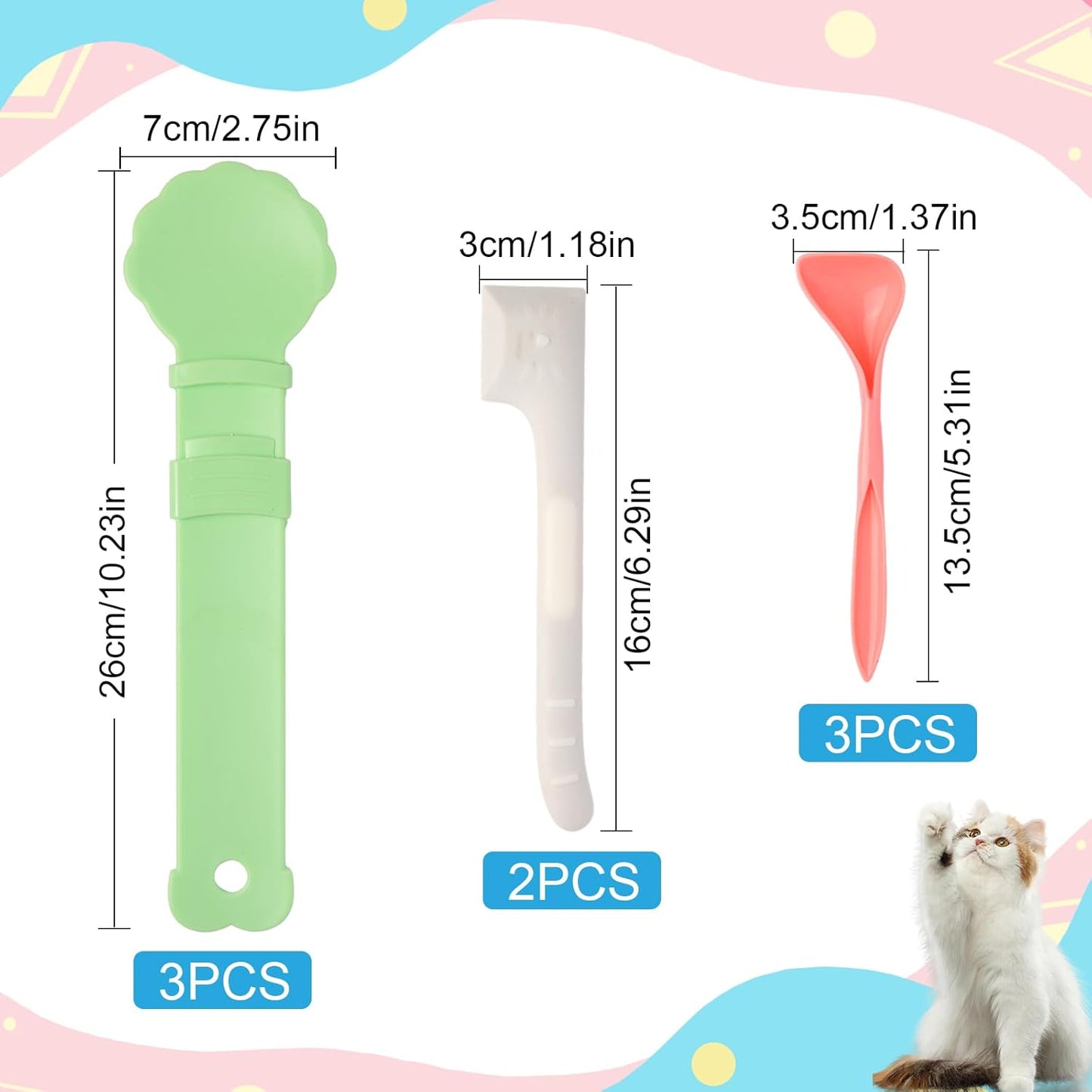 Cat Treat Dispenser Cat Treat Spoon Squeeze 8PCS Lickable Cat Holder with Cat Strip Feeder Spoon and Temptations Licky Treats Happy Cat Tube and Squeeze Up Cat Food Spoons for Wet Food (Sun Flower)