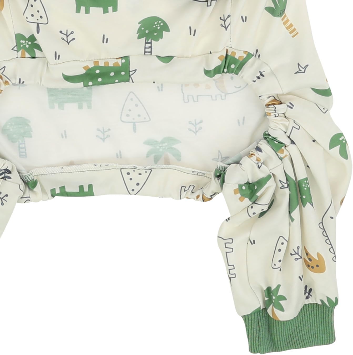 HDE Dog Pajamas One Piece Jammies Jumpsuit Pet Clothes Outfit Stretchy Lightweight Comfy Shirt Pjs for M-3XL Dogs Forest Dinos - M