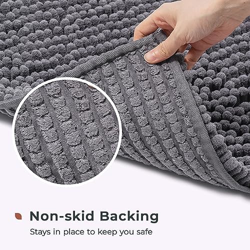 FRESHMINT Large Chenille Bathroom Rugs Mat 36”x24”, Non-Slip Bath Mat - Image 5
