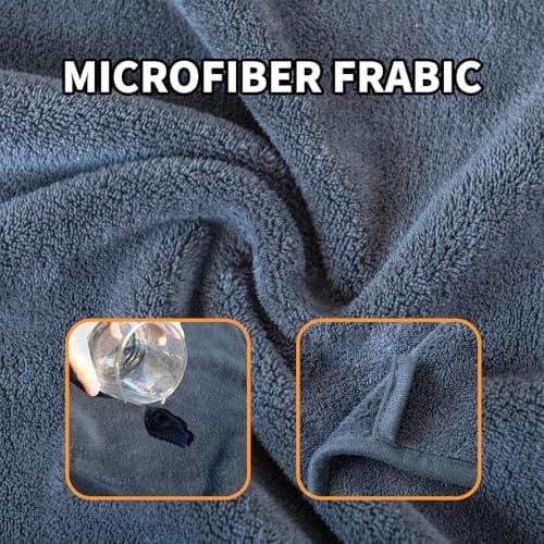 Dog Bathrobe Microfiber, Quick Dry Absorbent Adjustable Wrap Grey L - Image 4
